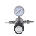 Adjustable high purity gas oxygen regulator with high pressure reducing capacity